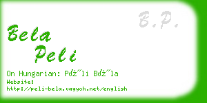 bela peli business card